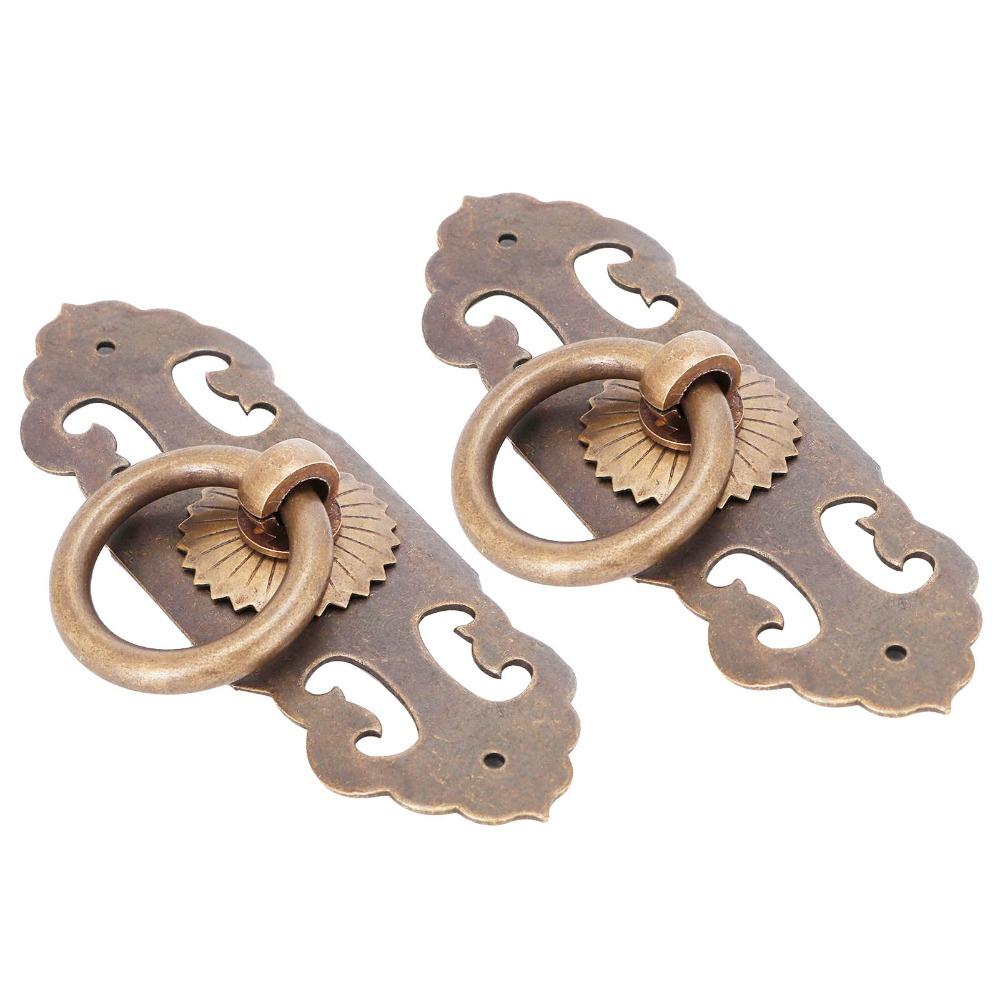 2pcs Durable Cabinet Door Handle With Screws Antique Pull Handle Drawer Pull Handle Wardrobes