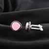 Rose Chalcedony Gemstone 925 Sterling Silver Jewelry Handcrafted Cufflinks 0.62" CL-8-18
