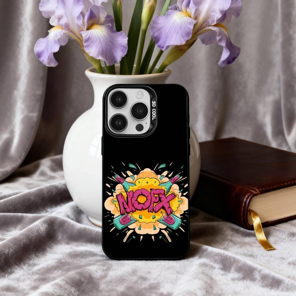 

Punk N-Nofx-X Band Phone Case For iPhone17,16,15,14,13,12,11 Plus,Pro Max Black Candy Silver Plated Cover iPhone17