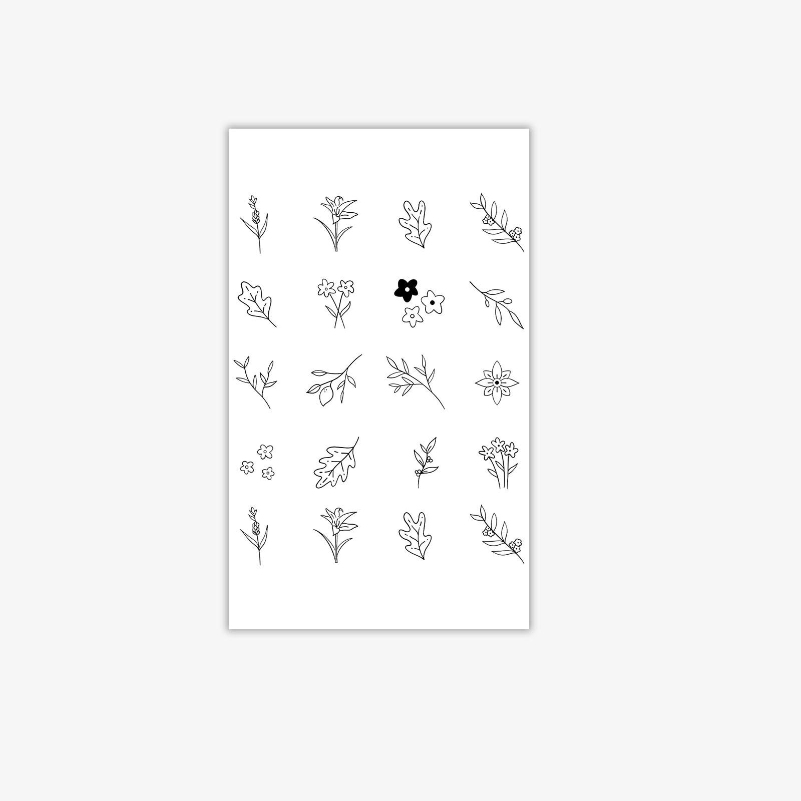 

Mini Finger Flower Tattoo Patch Waterproof And Long-Lasting Women S Finger High-End Simulation Tattoo 9*15