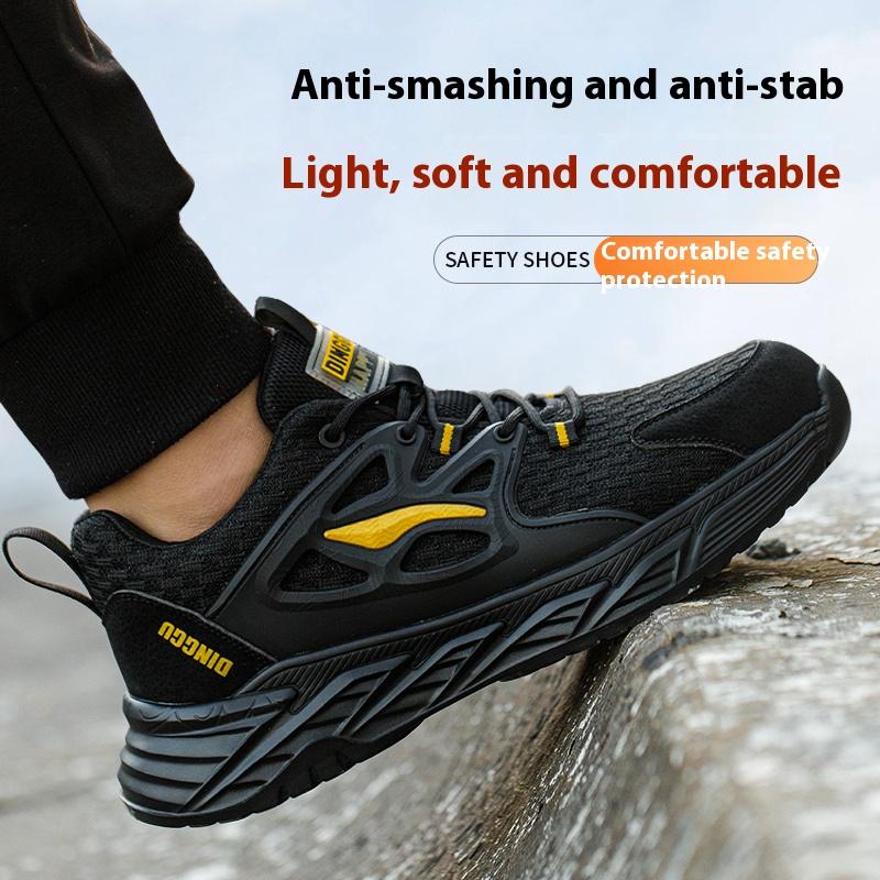Breathable Work Safety Shoes Men Lightweight Protective Work Sneakers Anti-smash Anti-puncture Indestructible Men Safety Boots