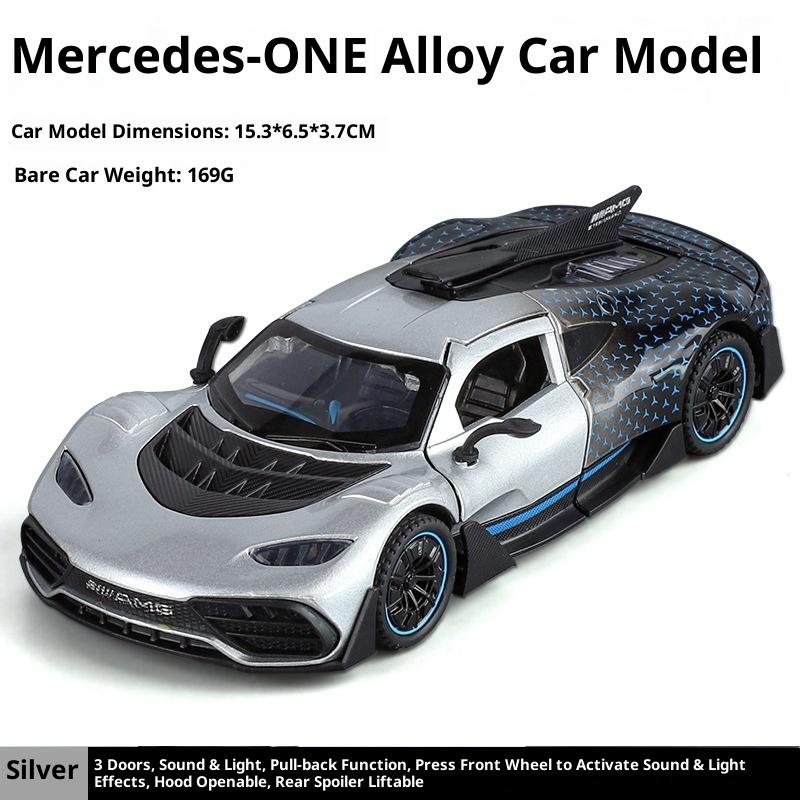 1:32 Scale Amg One Sports Car Model - Alloy Diecast Vehicle With Opening Doors Sound Light Effects Pull Back Power Kids Toy Car