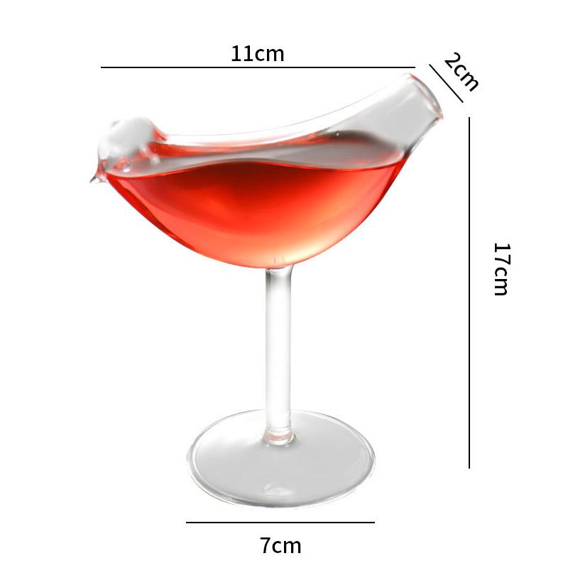 1PC Bird Glass Transparent Bird-Shaped Cocktail Glass Lead-Free High Shelf Wine Glass Wine Glass Bird-Shaped Cocktail Glass Bar 101-200ml