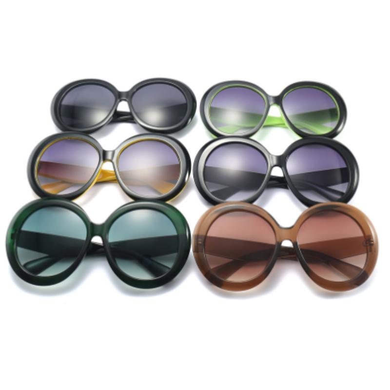 HBK Unisex Big Round Sunglasses  Retro Oversized Shade for Women Men  Designer Good Quality Green Black UV400 Oculos