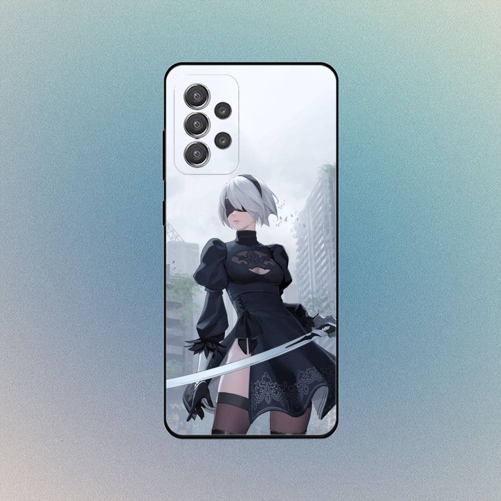 Shockproof Game N-NieR Automata 2B Phone Case For Samsung Galaxy S25,S24,S21,S22,S23,S30,With Bracket Cover