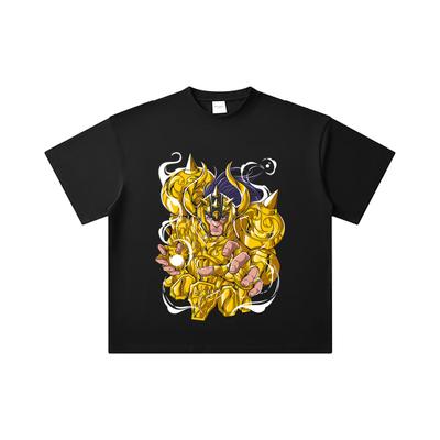 260 GSM Double Yarn 32 Count 100% Cotton Saint Seiya V20 Taurus Print Unisex Heavy Cotton T Shirt