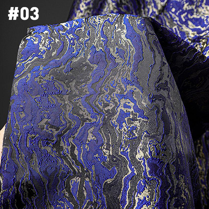 50*145cm Wave Lava Weave Jacquard Fabric Shiny Glossy Heavy Embroidery Texture Designer Fabric For Sewing Coat Jacket Pants