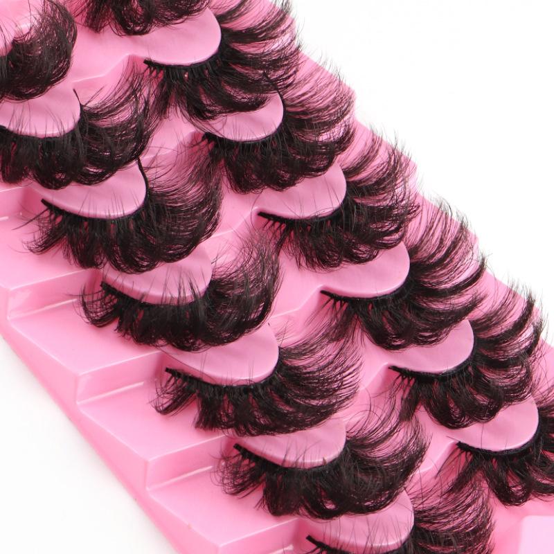 7 Pairs Of Fried Hair High Imitation Mink Hair False Eyelashes Curled Thick Stage Makeup Eyelashes