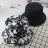 1 Pcs Cotton Summer Fisherman Sun Hat Unisex Double-sided Printing Black Coconut Tree Outdoor Beach Travel Sunshade Hiking Hat