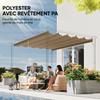 Canopy for 3 x 3 m Retractable Pergola, 250 x 255 cm, Ecru