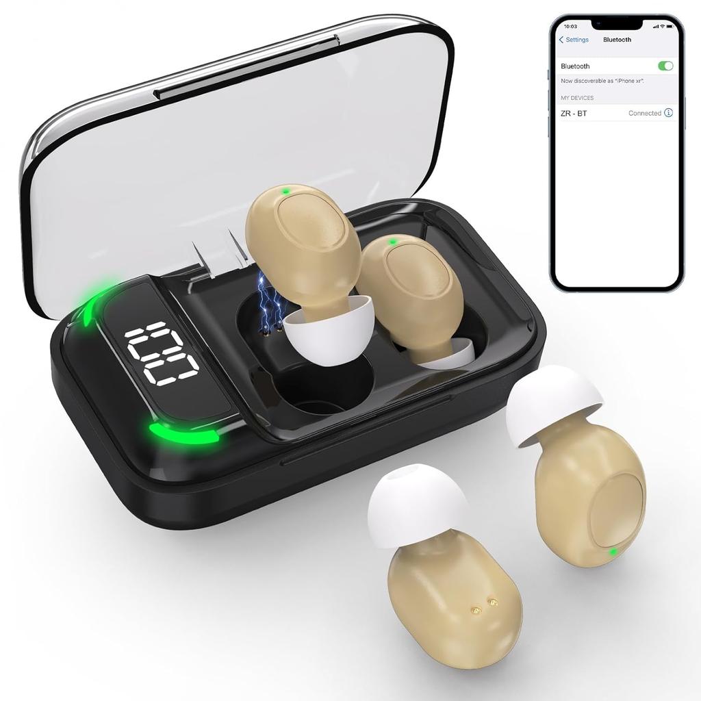 Hallókészülékek időseknek, újratölthető hallókészülék zajszűrővel, 16 csatornás OTC hallóerősítő hordozható kijelzős töltőtokkal