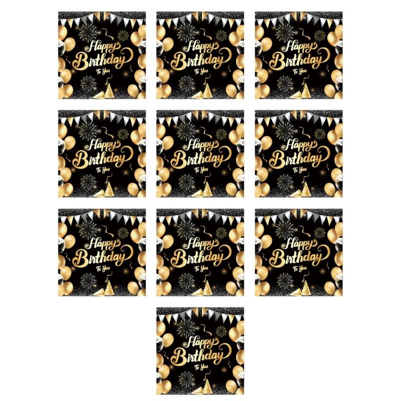 Disposable Party Supplies Black Gold Brilliants Theme Food Safe Ink Printing For Indoors Outdoor Gatherings