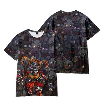Dámské Pánské Trička Five Nights At Freddy's Potisk O-Neck Nadměrné Krátké Rukávy Móda Pánské Oblečení Streetwear