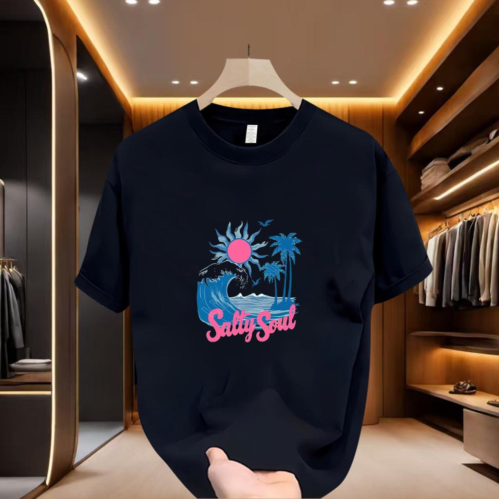 Cross-Border Exclusive Supply Of Good Goods 100% Pure Cotton American Printed Short-Sleeved T-Shirt Men'S And Women'S Trendy Brand Street Loose