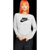 Nike Felpa Girocollo in Maglia con Stampa Logo Sportswear Essential Donna Top Grigio Bianco BV4113-051