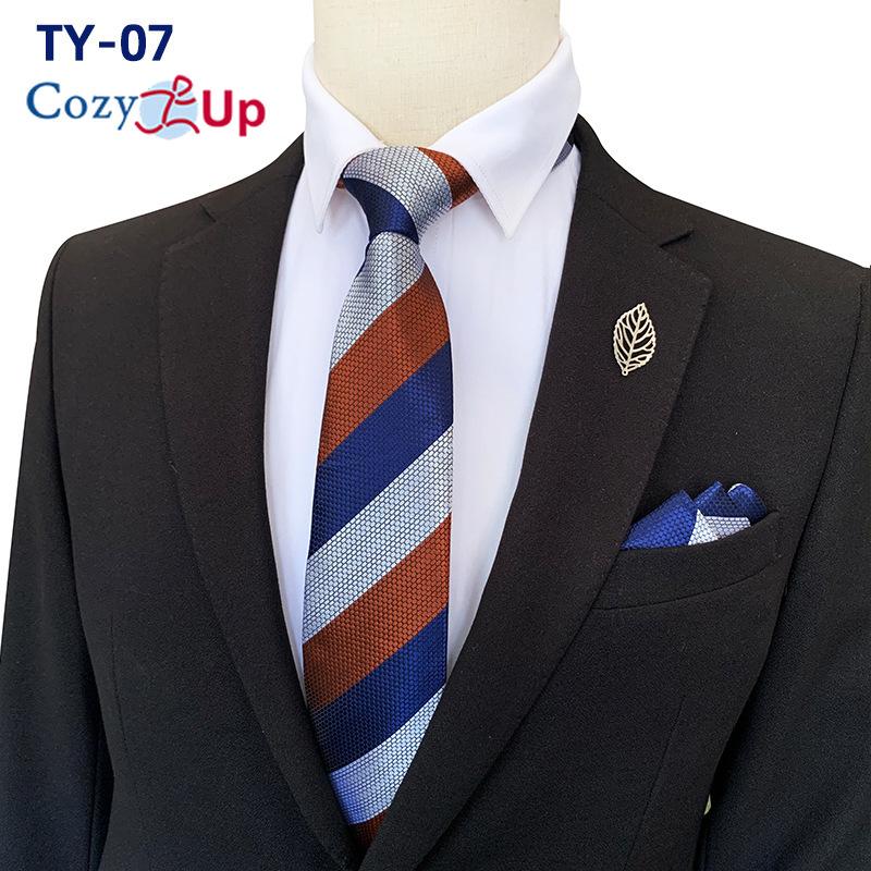 Men Two-piece Tie Set Stripe Necktie  Business Fashion Handkerchief Paisley
