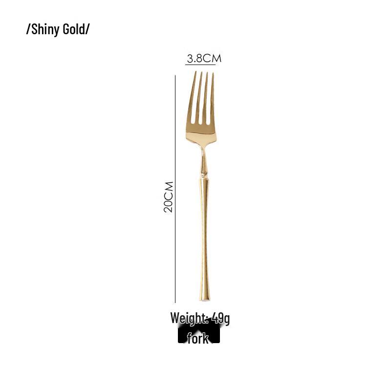 Wutuo Gold Slender Waist Stainless Steel Dinner Forks - 3-Pack