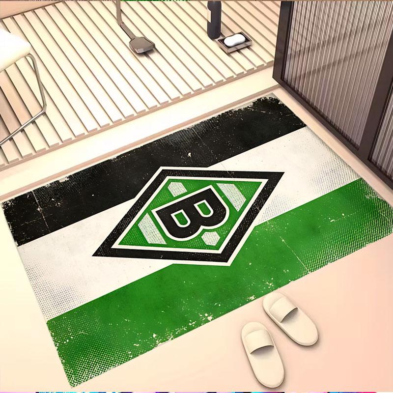 Borussia Mönchengladbach Druckteppich, Waschbarer Bodenläufer, Für Eingangsbereich Studentenwohnheim Waschküche Büro Arbeitszimmer, Heimdekoration Geburtstag Weihnachtsgeschenk
