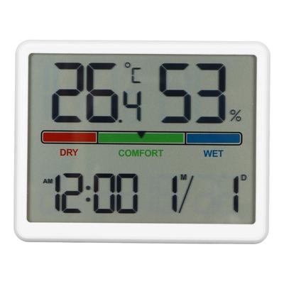 LED Desk Clock with with Temperature and Humidity Display 240mAh 12 24H Digital Alarm Clock with Snooze Function