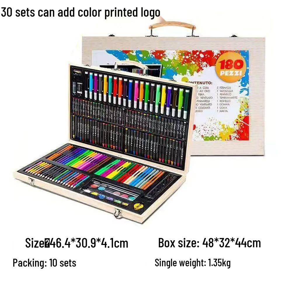 

Back-to-School Wooden Paint Set: Watercolor Stationery & DIY Gift for Kids Paintbrush Set