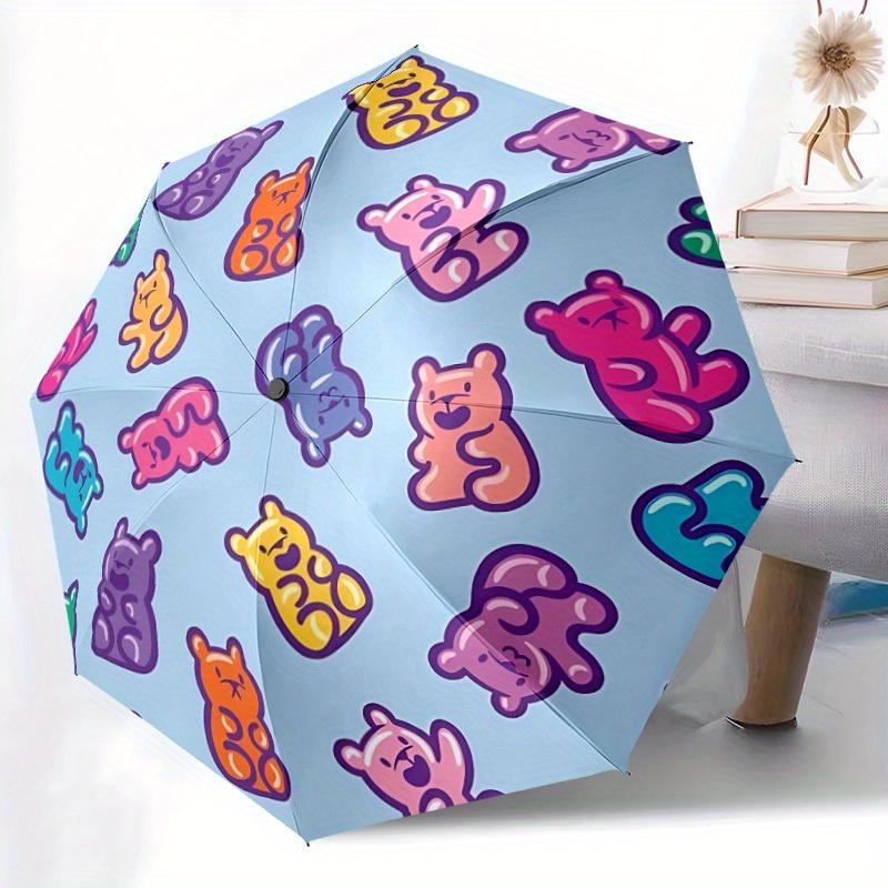 1pc Gummy Bears Automatic Umbrella - 8-Rib Foldable Design, Outdoor Adventures, and Family Celebrations Yy250829082