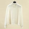 Lace Base Shirt for Women's New Autumn and Winter Lantern Sleeves Unique and Unique Top Half Turtleneck Shirt