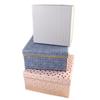Les Trésors De Lily [P1094] - Set of 3 Nesting Boxes 'Baroque Art' Blue-grey Pink