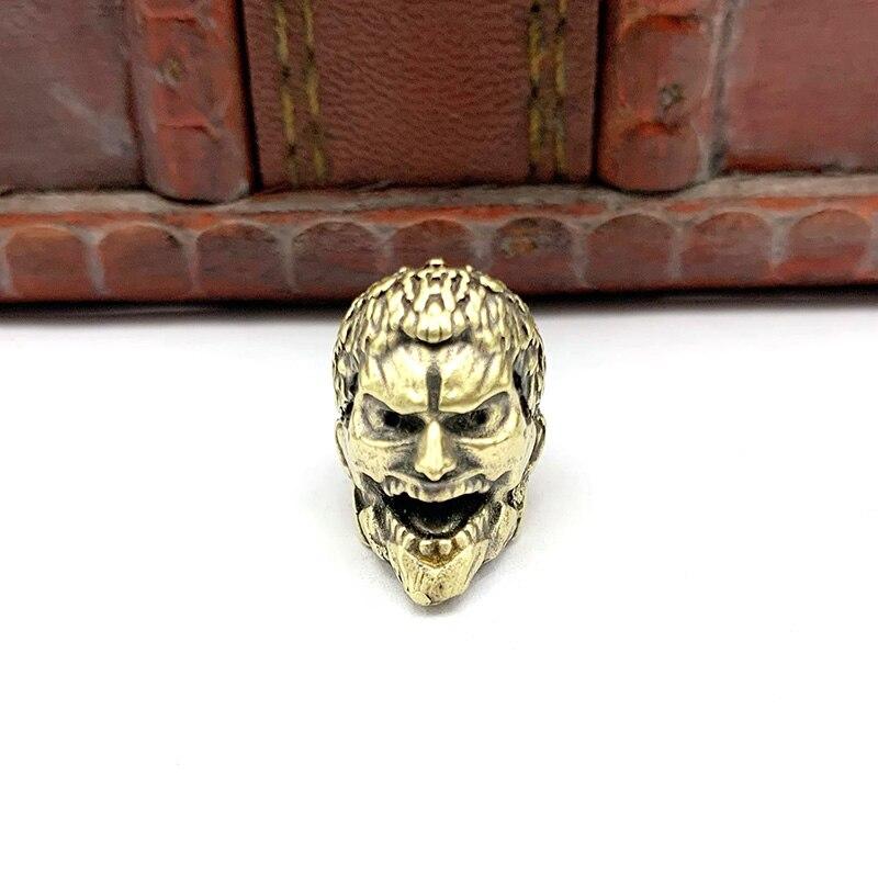 Brass Giant Head Figurines Knife Pendant Diy Bracelet Accessories Edc Outdoor Copper Jewelry Umbrella Rope Lanyard Paracord Bead
