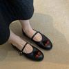 Sheepskin Version Leather Retro Soft-soled Mary Jane Shoes Women's Fringed Niche Fashion Versatile Commuter Single Light Mouth Shoes
