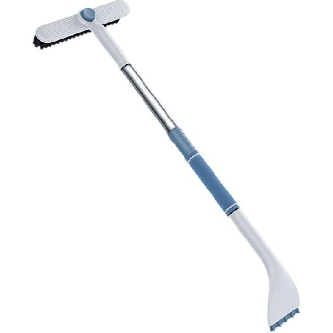 

Автомобильная щетка для снега, скребок для льда, 3 в 1 щетка для снега и скребок для льда для лобового стекла автомобиля, выдвижной скребок для снега с эргономичной поролоновой ручкой, съемный лед free size белый