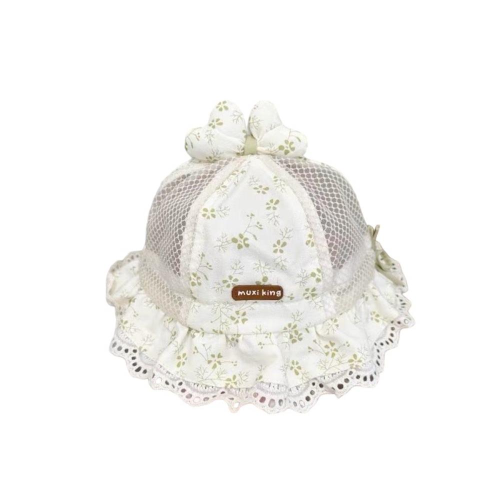 Adjustable Infant Sun Hat Mesh Baby Sunscreen Hat Sweet Cute Children Fisherman Hat Summer зелёный