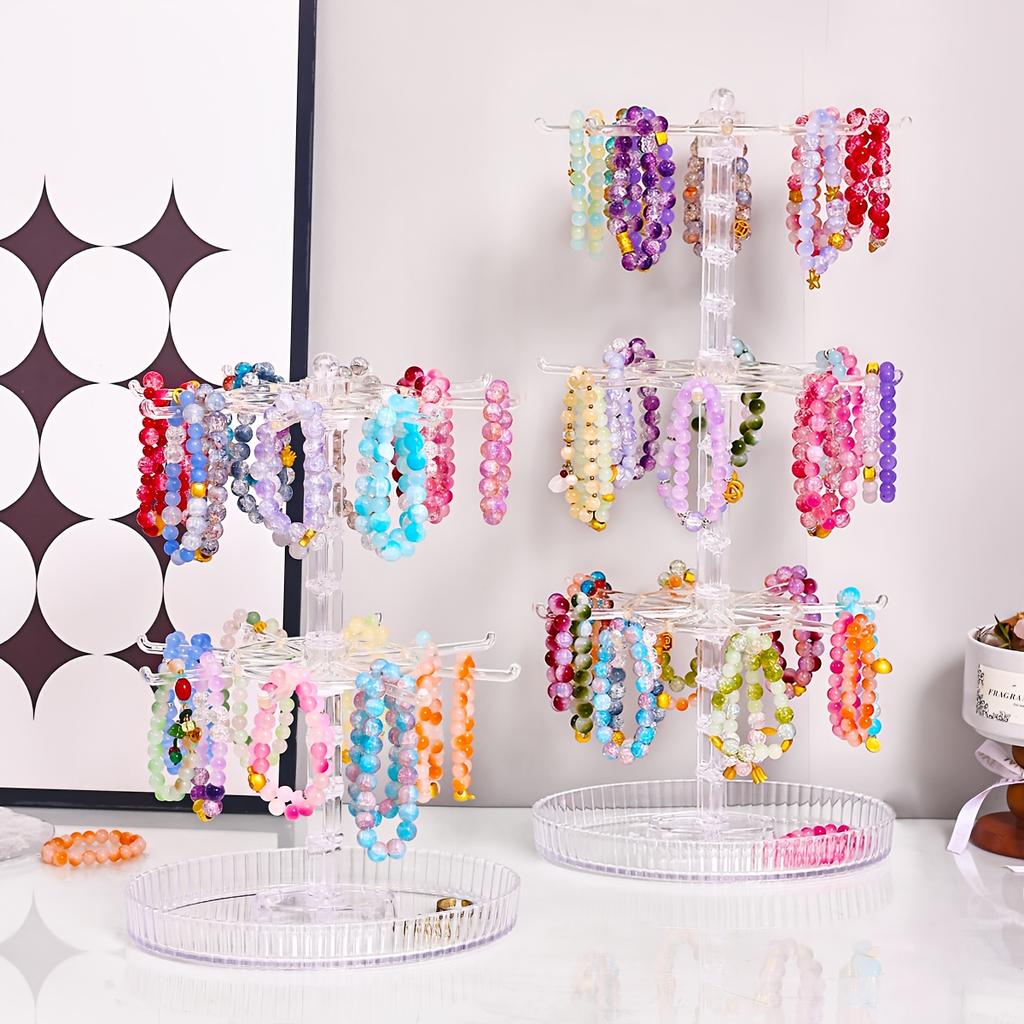 Rotatable Multi Tier Jewelry Display Stand For Earrings Rings Watches And Accessories Organizer Rack