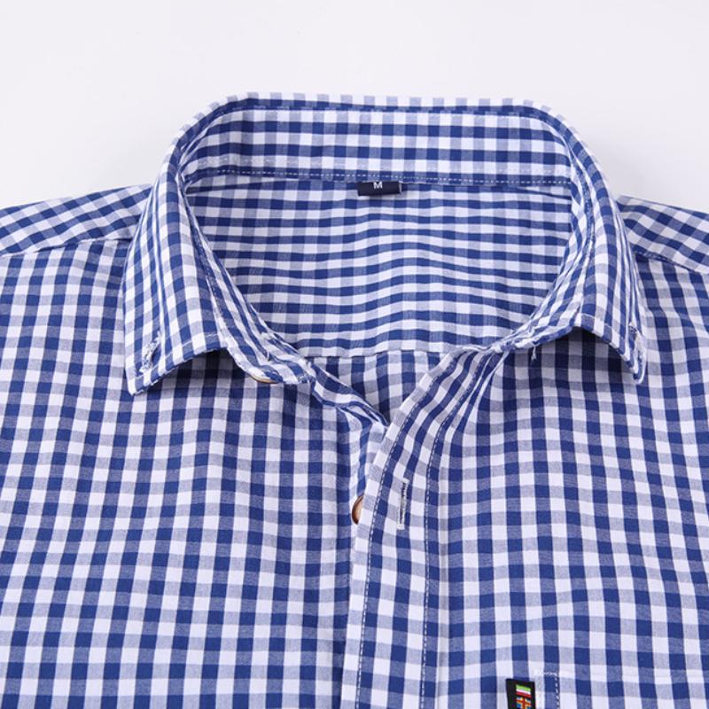 Chemise boutonnée à carreaux Mode homme Tendances vestimentaires 100% Coton Coupe ajustée Chemise Chemises homme Chemise à manches longues pour homme Vêtements rétro