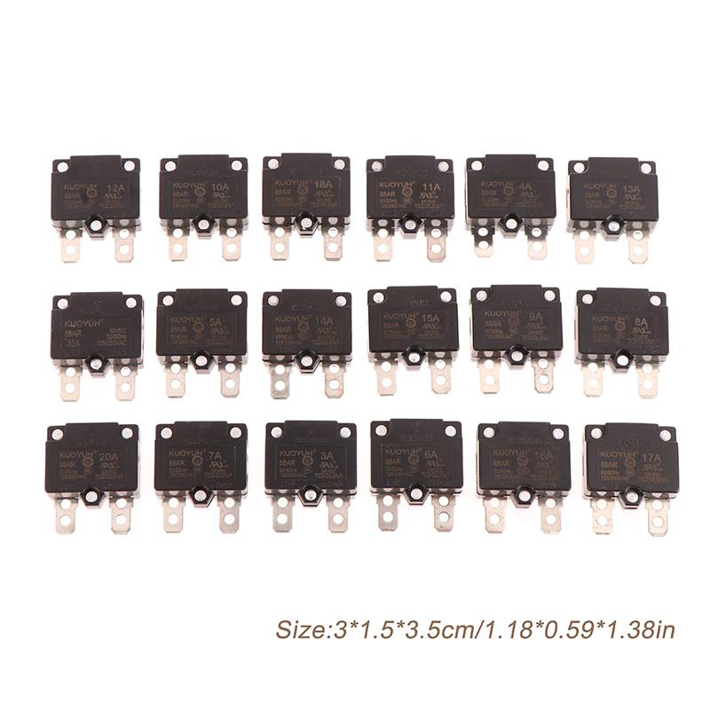 1Pc  88Ar 3A 4A 5A 7A 8A 10A 15A 20A 25A Automatic Reset Circuit Breaker Overload Switch Over Current Protector