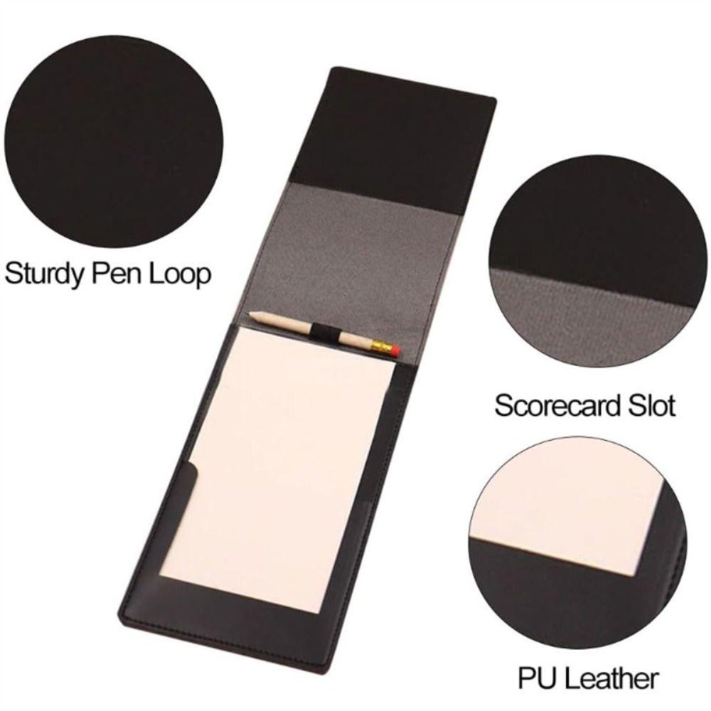 Yardage Book Golf Scorecard Holder Black Brown Score Notebook Golf Golf Score Book  Outdoor Sports