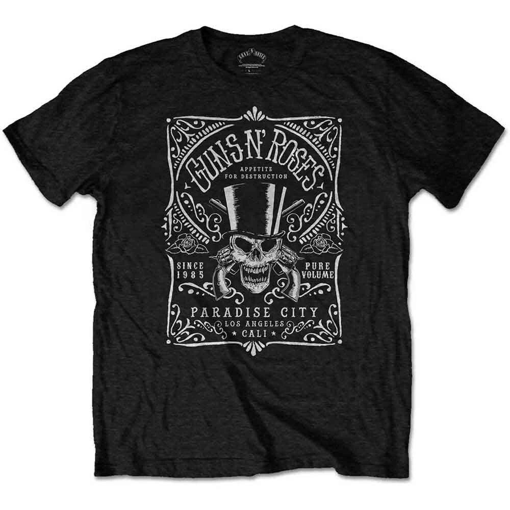 Guns N Roses Bourbon Label T-Shirt Black New L