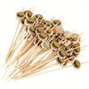 Portable Hamburger Garnish Fruit Sticks Disposable Cartoon Food Sticks Party Buffet Bamboo Sticks