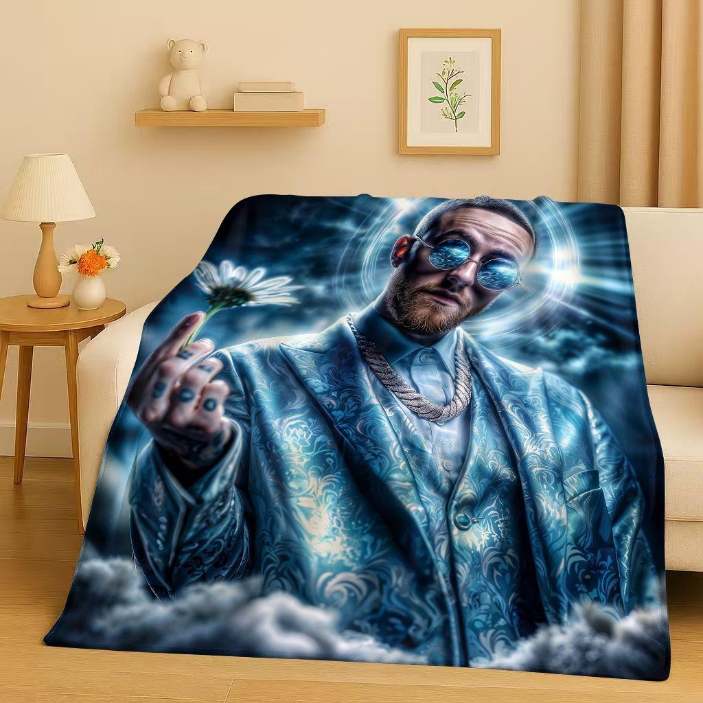 2026 New Top Hip Hop Rapper Star Cartoon Art Flannel Blanket,Ultra Soft Warm Plush Throw for Home Bedroom Bed Sofa Cover Office