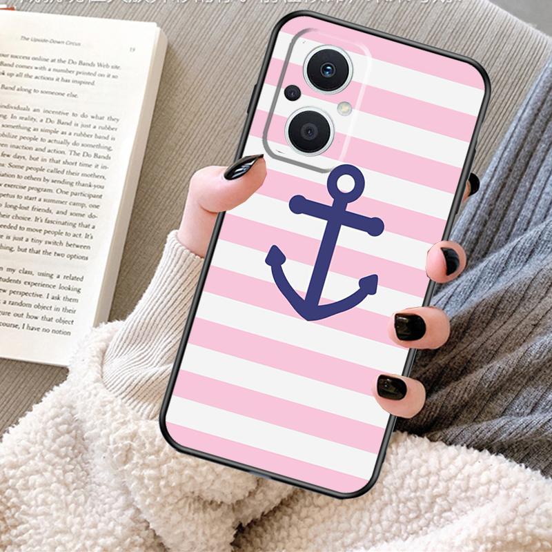 Stripes Anchor Boat Ship Case For OPPO Reno 13 13F 12 11 F 8T 7 8 10 Pro OPPO Find X8 Pro X6 X3 X5 Lite Cover Fundas