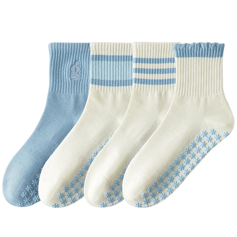 Yoga Socks, Children's Pilates Anti-slip Fitness Exercise Floor Socks with Stripes and No Bones