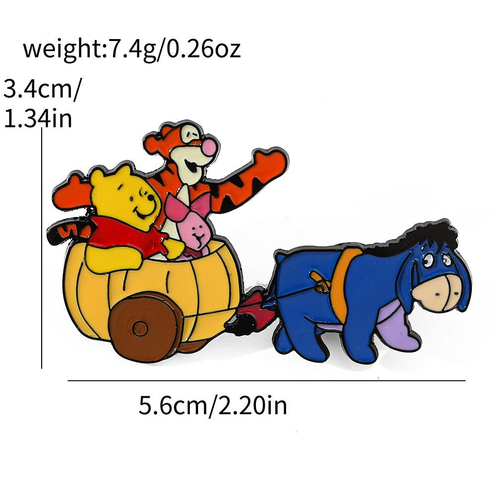 Креативная личность Винни-Пух и Тигра Металлическая Значок Маленькое Животное Сплав Брошь Булавка