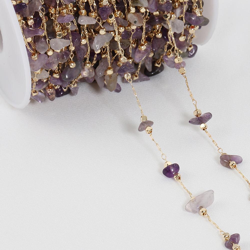 1meter Bohemian Crystal Irregular Stone Beads Beaded Chain for Handmade Bracelet Necklace Jewelry Making DIY Curtain Decoration