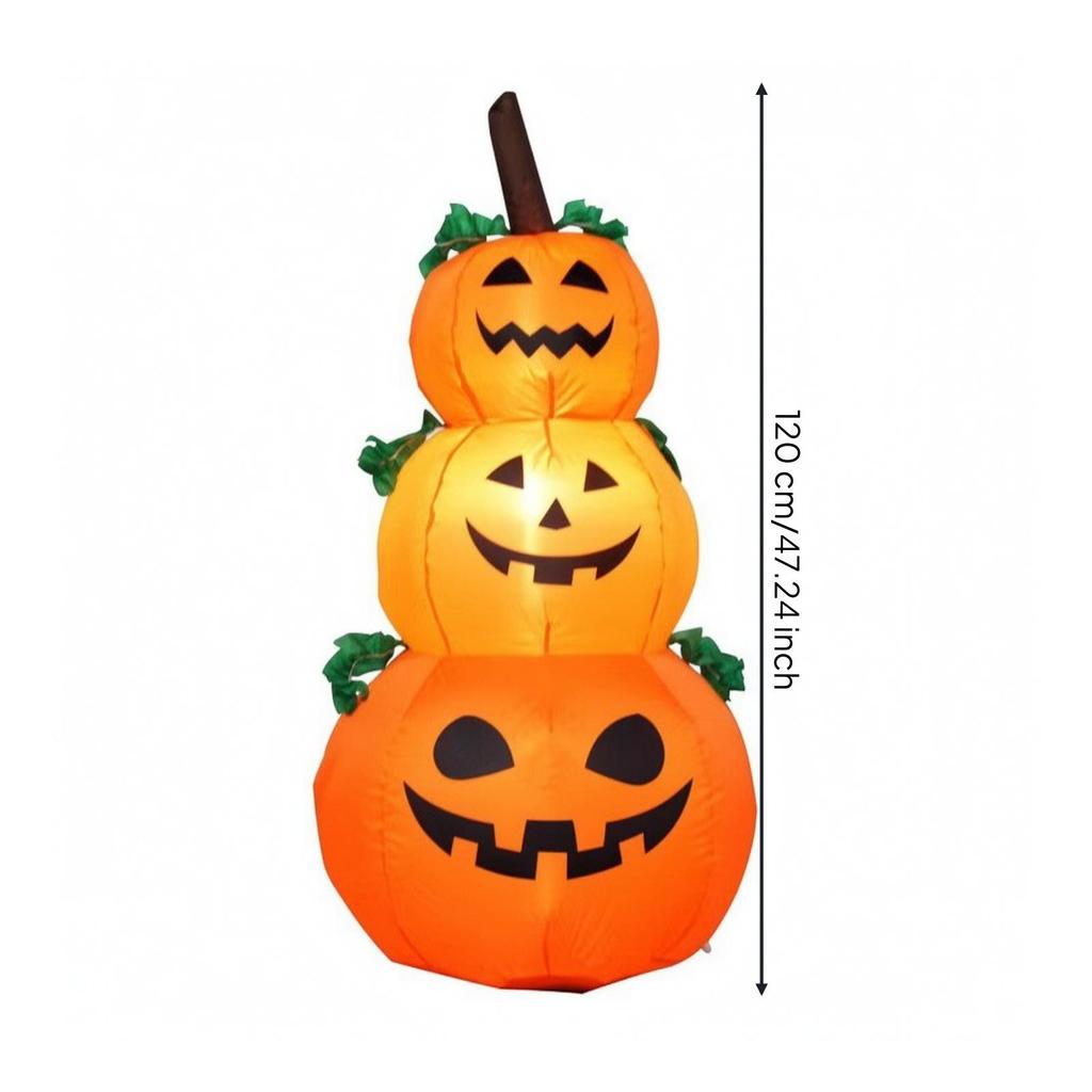 Inflatable JackO'Lantern Stack | Lightweight PVC Material, Stacked Pumpkin Figure, for Yard