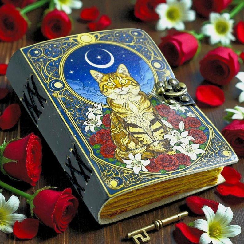 

Мистический кожаный блокнот с замком: Ведьминская Книга Заклинаний 7 x 5 in