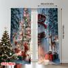 2pcs 2D Flat Printing Christmas Curtains Candy Cane Gingerbread Snowmen and Squirrels Digital Printed Polyester Drapes Festive