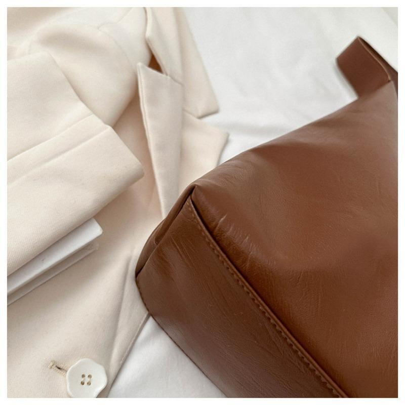 Spring New Korean Texture Trend Fashion Minimalist Casual Shoulder Tote Bag Women