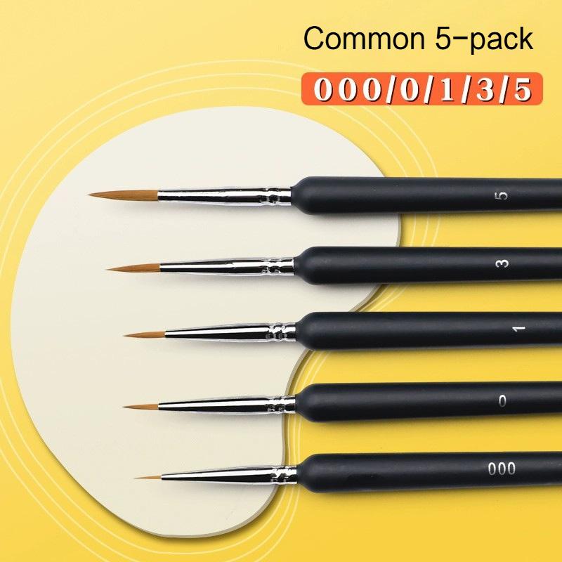 Borrence Miniature Hook Line Pen Art Paint Brushes 4/5/8/10/11pcs for Gouache Acrylic Watercolor Oil Paints Artists Hand Painted