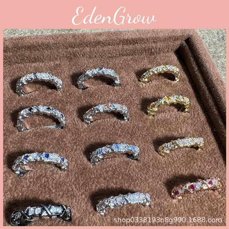 Unique Geometric Fashionable Copper Ring For Women With Dazzling Stones Zirconia