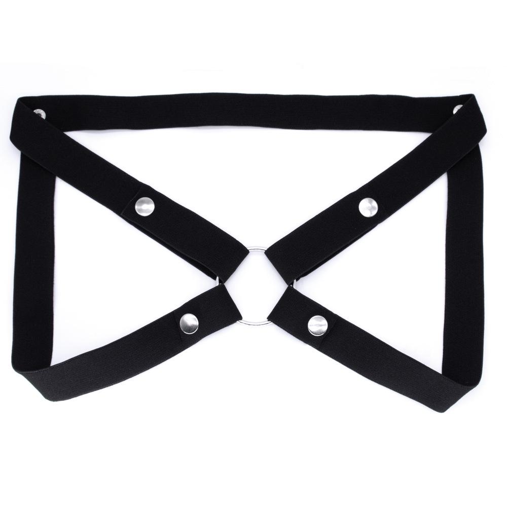 Elastic Adjustable Men's Chastity Strap with Three-Way Binding and Waist Belt