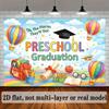Rainbow Hot Air Balloon Preschool Graduation Party Backdrop Wall Decor for Indoor And Outdoor Celebrations